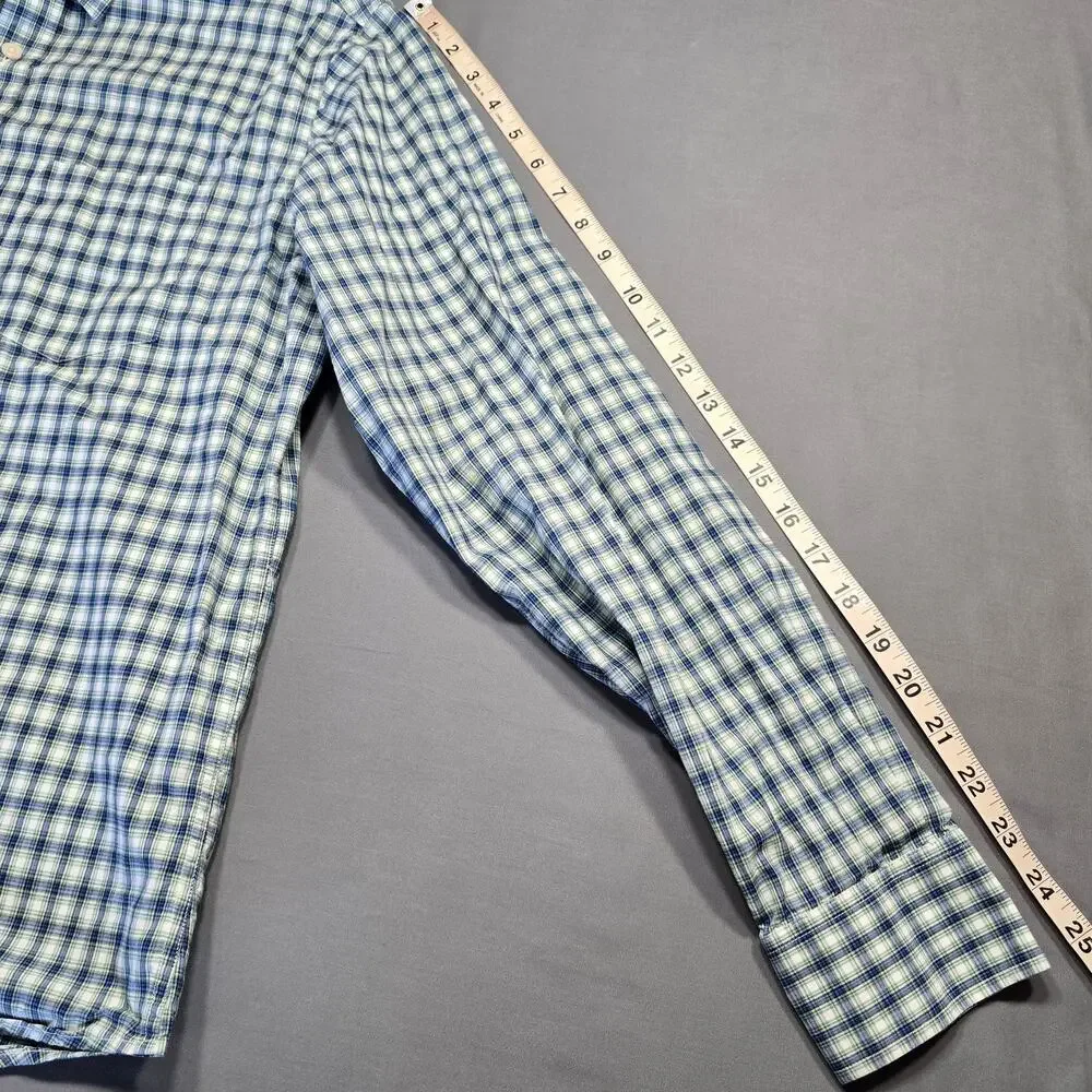 Banana Republic Blue White Plaid Shirt Long Sleeve Button Up Slim Fit Men Size M